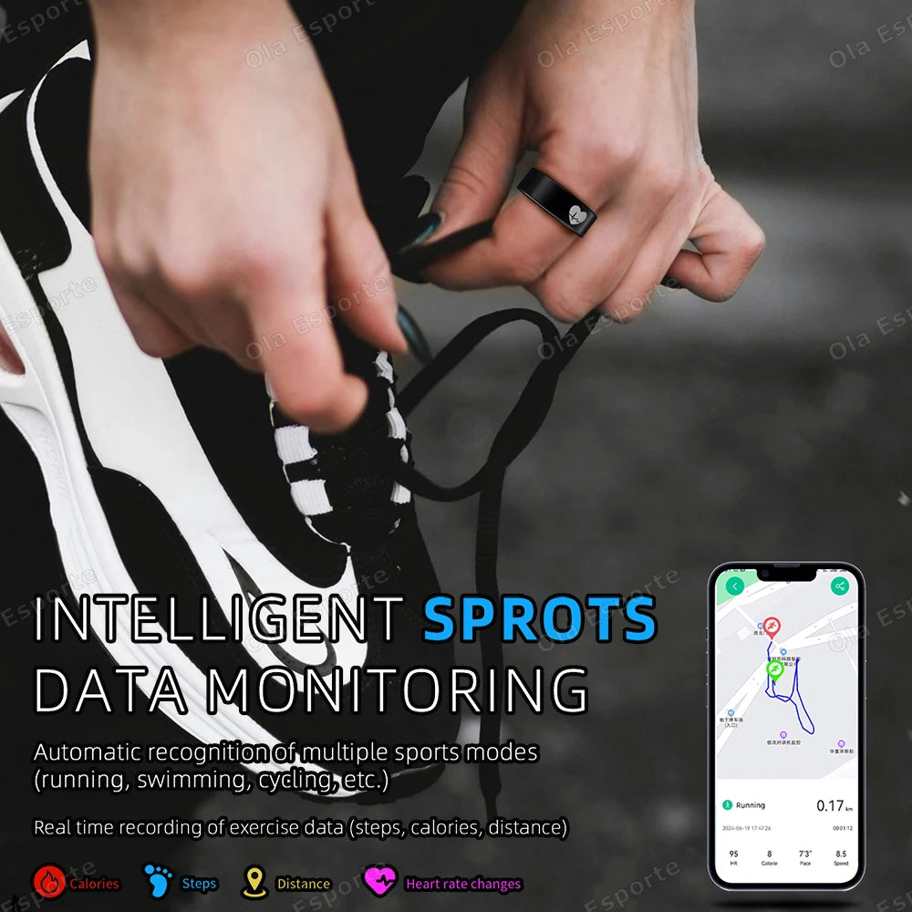 ECG Smart Ring – Heart Rate, SpO₂ & Sleep Tracker | IP68