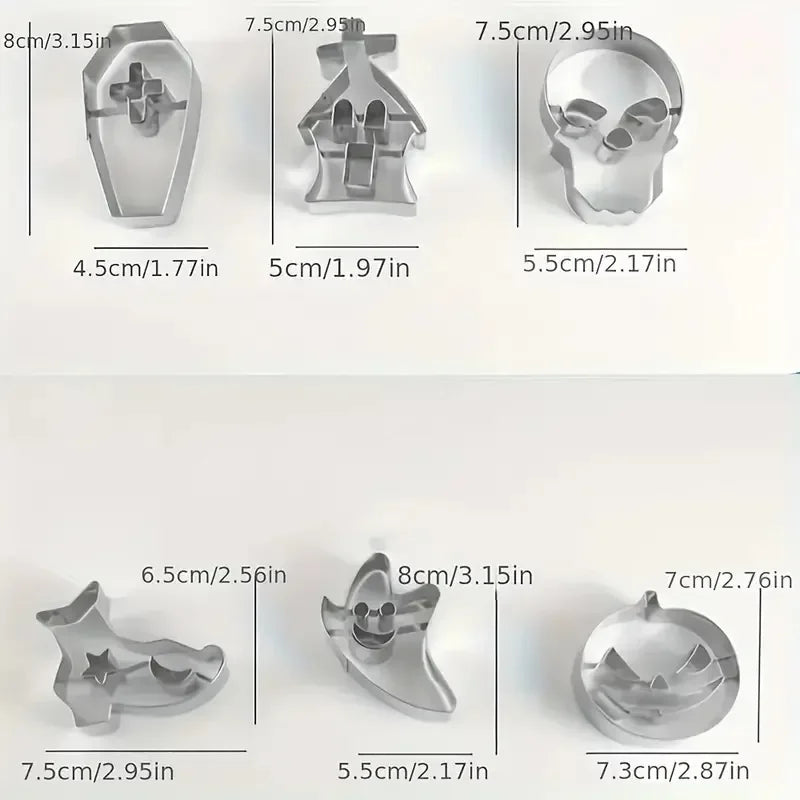 Halloween Sugar Flipping Cookie Mold Stainless Steel Skull Pumpkin Cookie Cutting Cake Mold Baking Utensils Oasis Select