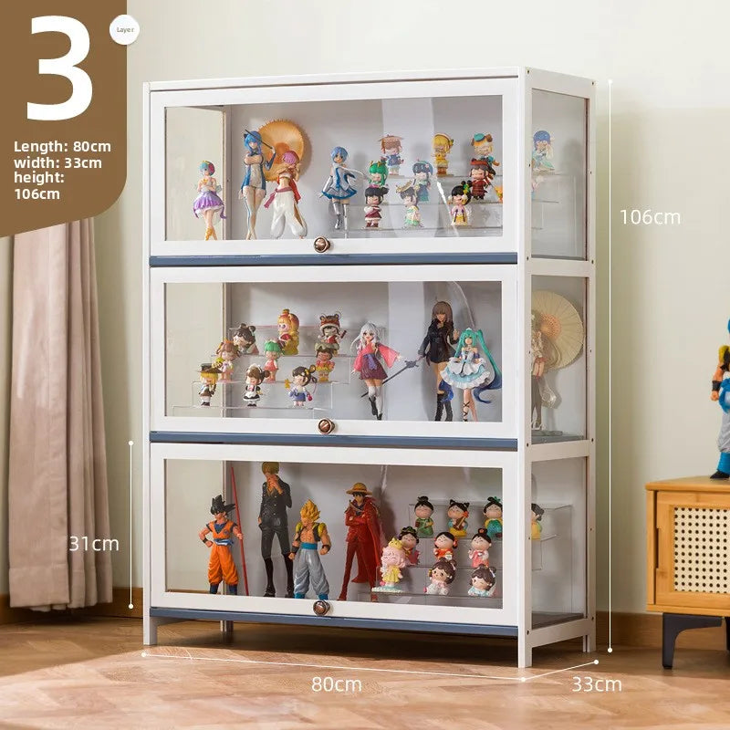 Showcase Figure Lego Showcase Up to building block Storage box Household toy model Storage rack Display shelf Oasis Select Three Doors 80