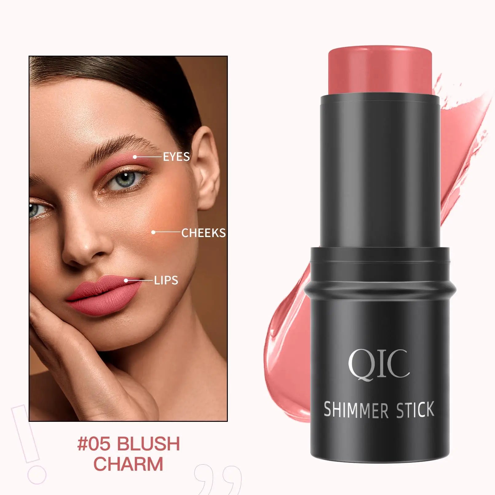 QIC Creamy Highlighter Contour Stick – Shimmer Bronzer & Blush