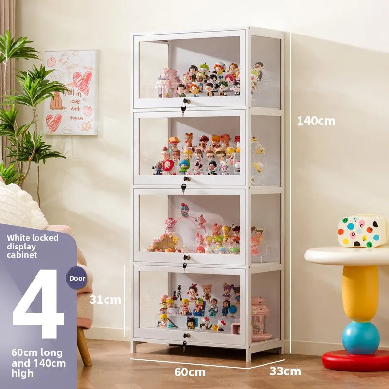 Figure Cabinet Transparent Lego Display Cabinet with Lock Household Blind Box Ornament Accessories Millet Storage Secondary Oasis Select Four doors 60 long