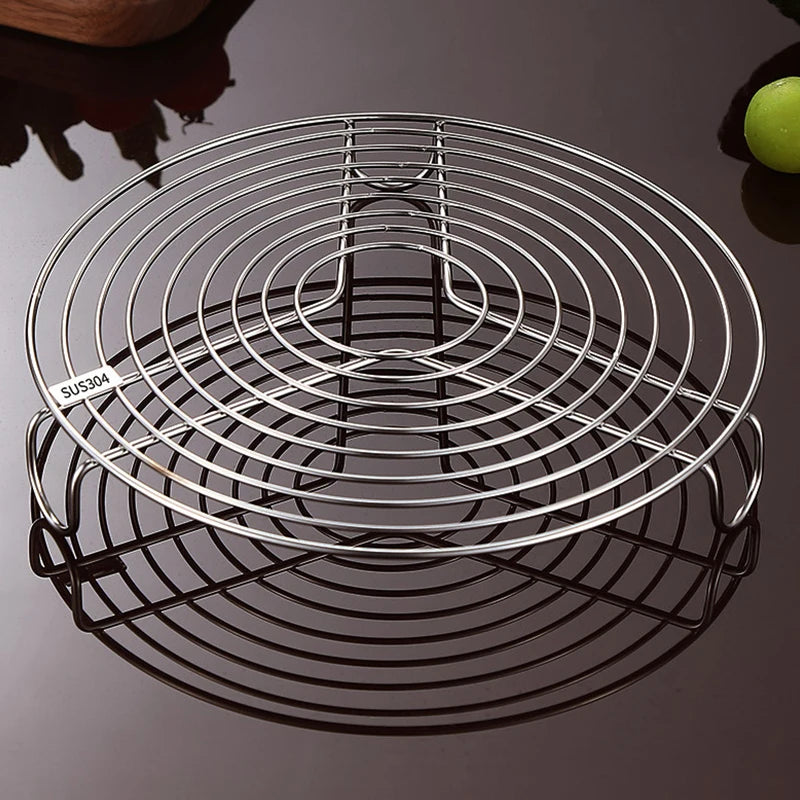 304 Stainless Steel Round Steamer Rack Kitchen Multifunction Pot Steaming Tray Dumplings Eggs Grill Stand Pressure Cooker Trivet Oasis Select