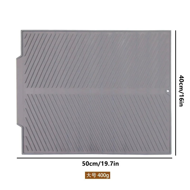 Silicone Drying Mat Drain Pad Pots Dish Drainer for Kitchen Tableware Non Slip Heat Resistant Anti Scald Coaster Utensil Holder Oasis Select 41x51cm as show