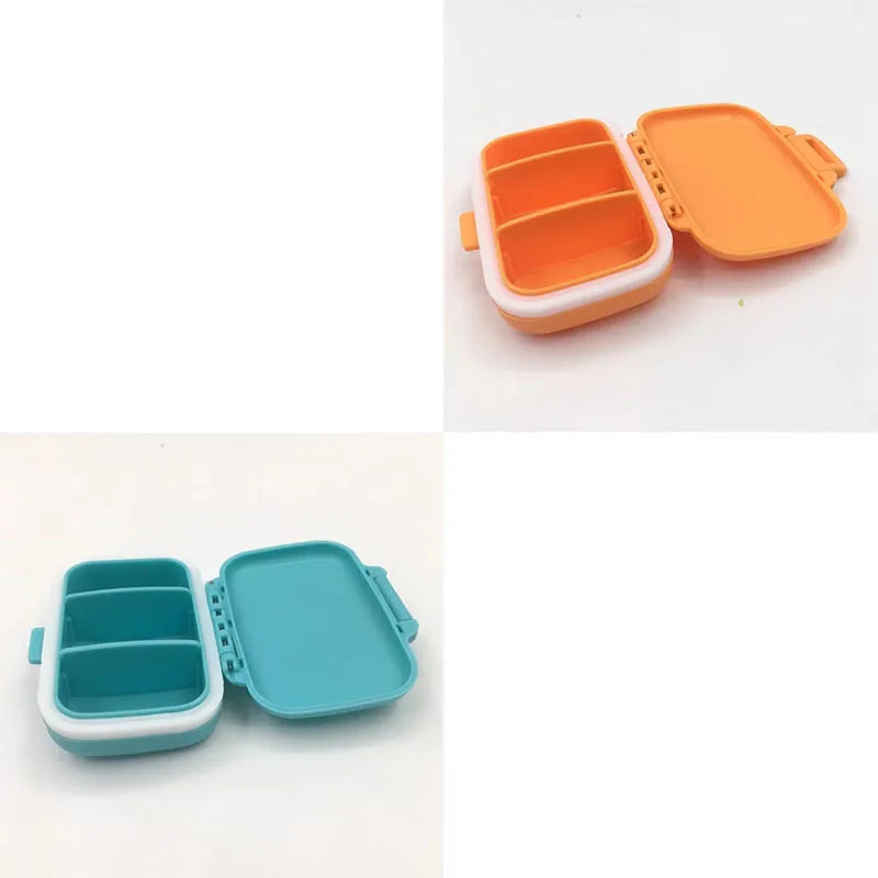 1/2/3pcs Mini Portable Pills Organizer Case 3 Grids PillBox Tablet Storage Container Weekly Medicine Pill's Box Pill Case Oasis Select Orange-Blue