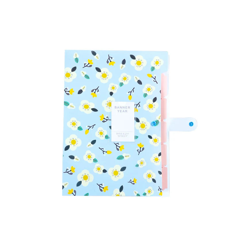 A4 Folder 5 Layers Macaron Color File Large Capacity Document Organizer Student School and Office Supplies Stationery Oasis Select