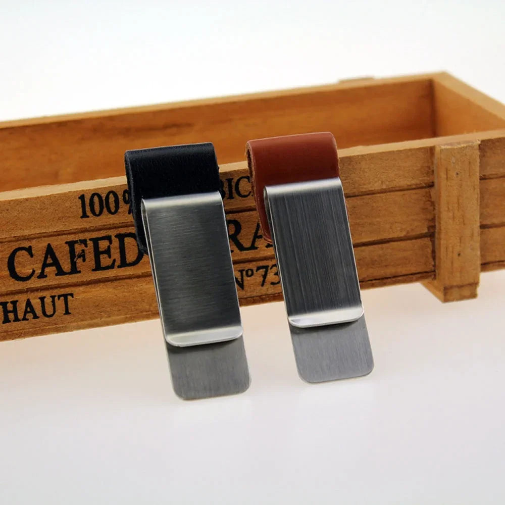 Notebook Paper Folder Retro Leather Journal Notebook Pen Holder Clips Bookmark With Stainless Steel Clip For Office Stationary Oasis Select