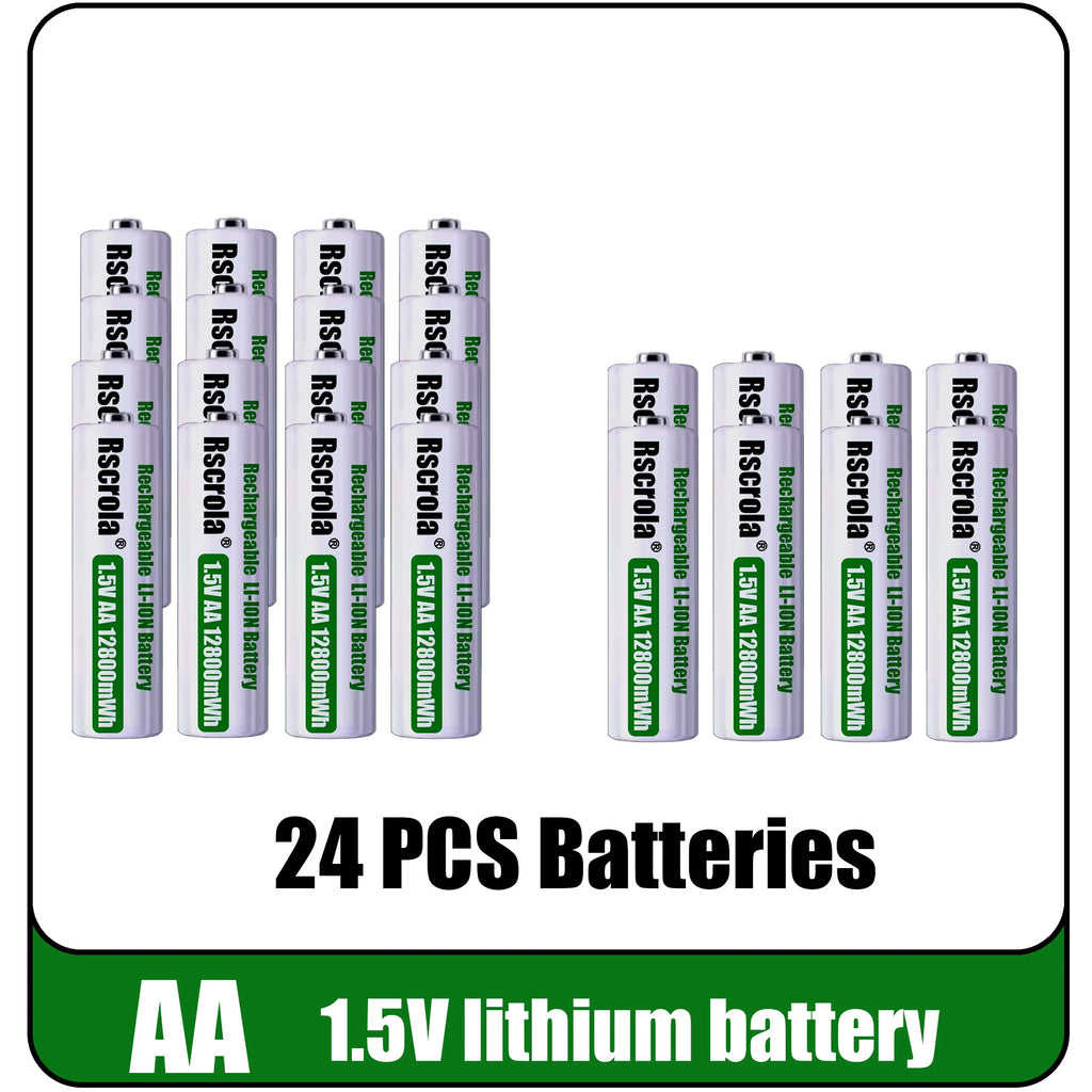 12800mWh 1.5V AA Battery Rechargeable Lithium-ion Battery AA Battery for remote control mouse fan Electric toy Oasis Select 24 PCS Batteries 1.5V China Mainland