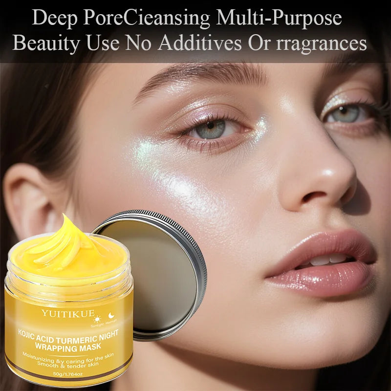 YUITIKUE Turmeric Night Mask - Deep Pore Cleansing, Gentle Care & Easy Peel-Off Formula Oasis Select