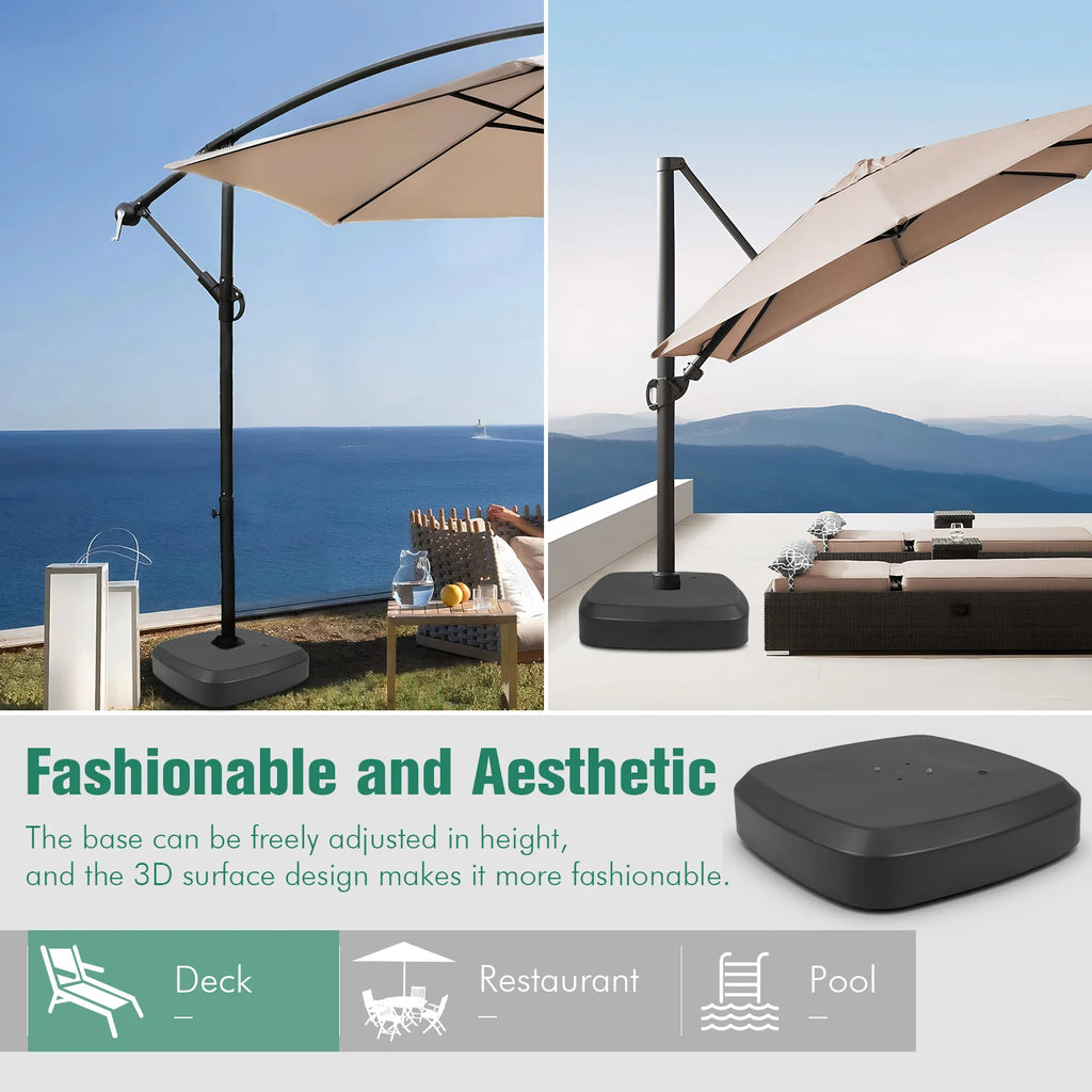 Cantilever Umbrella Base W/ Wheels Offset Umbrella Base Outdoor Umbrella Holder for Outdoor Deck Lawn Garden Umbrella Accessory Oasis Select