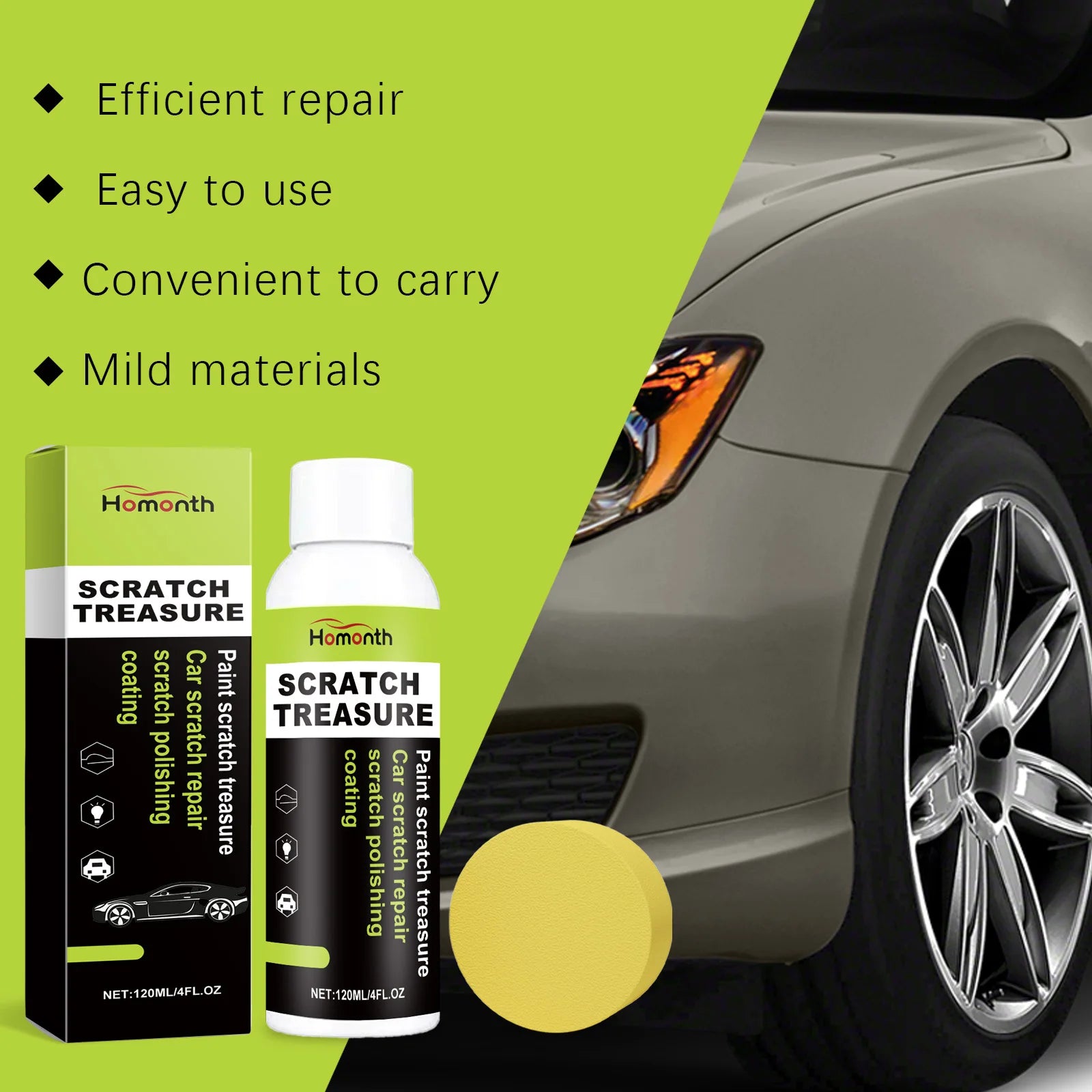 Homonth Automotive Scratch Care Coating Cream Decontaminate Scratch Remover Polish Refurbishment Repair Maintenance Convenient Oasis Select