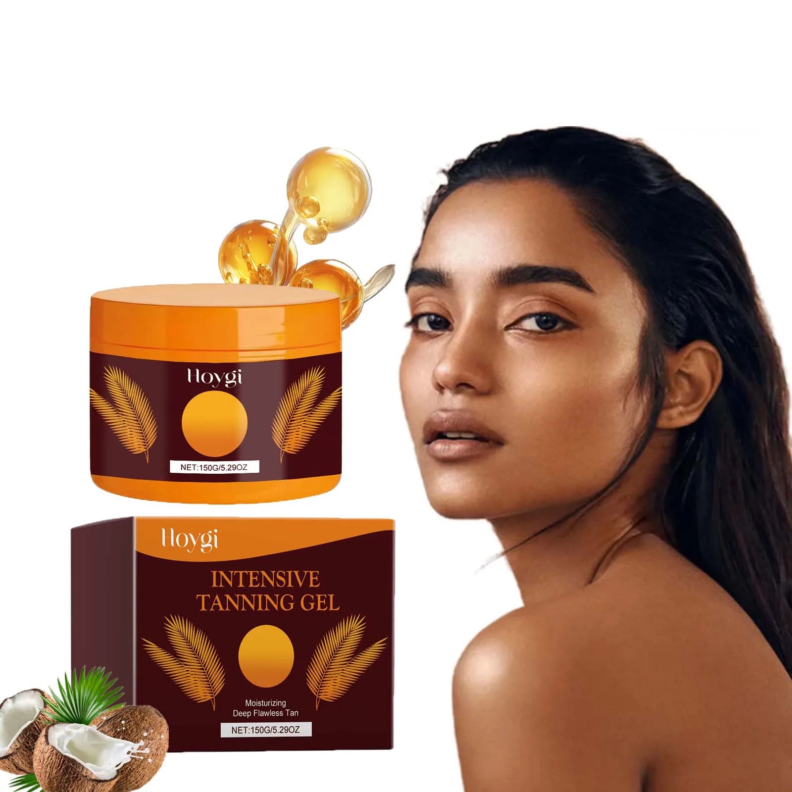 Sunless Tanning Gel Intensive Self Tanner Face Body Natural Bronzer Wheat Moisturizing Hydrating Summer Sunbed Self Fake Tan Gel Oasis Select