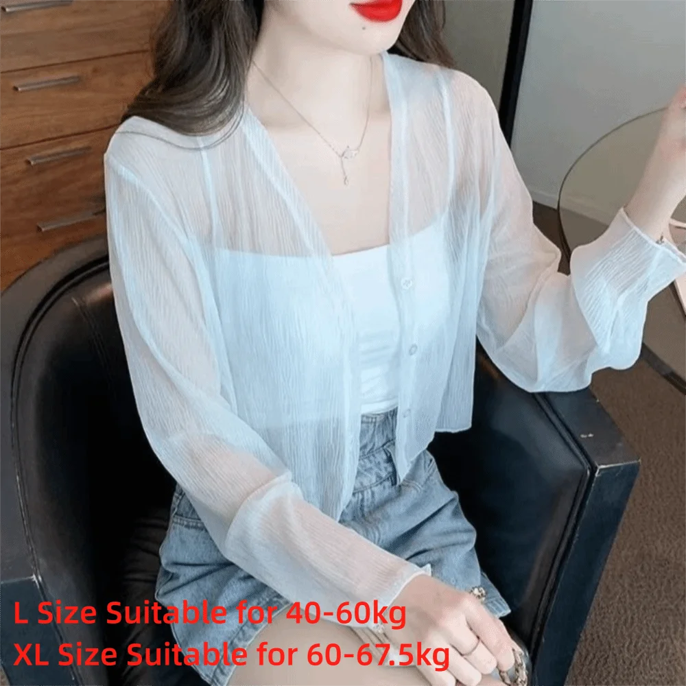 New Thin Chiffon Cardigan Lightweight Long Sleeve Sun-Proof Tops Casual Sun Protection Clothing Women's Oasis Select