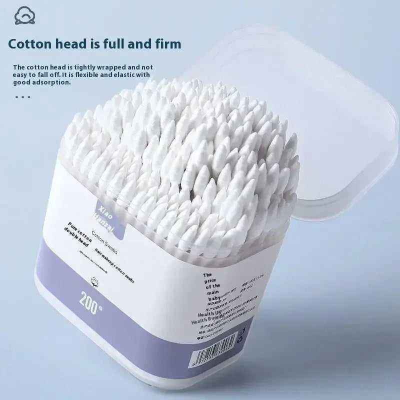 100/200Pcs Double Head Multi-purpose Fluorescent Agent Free Cleaning Tampons Cotton Buds Baby Nursing Supplies Baby Cotton Swab Oasis Select