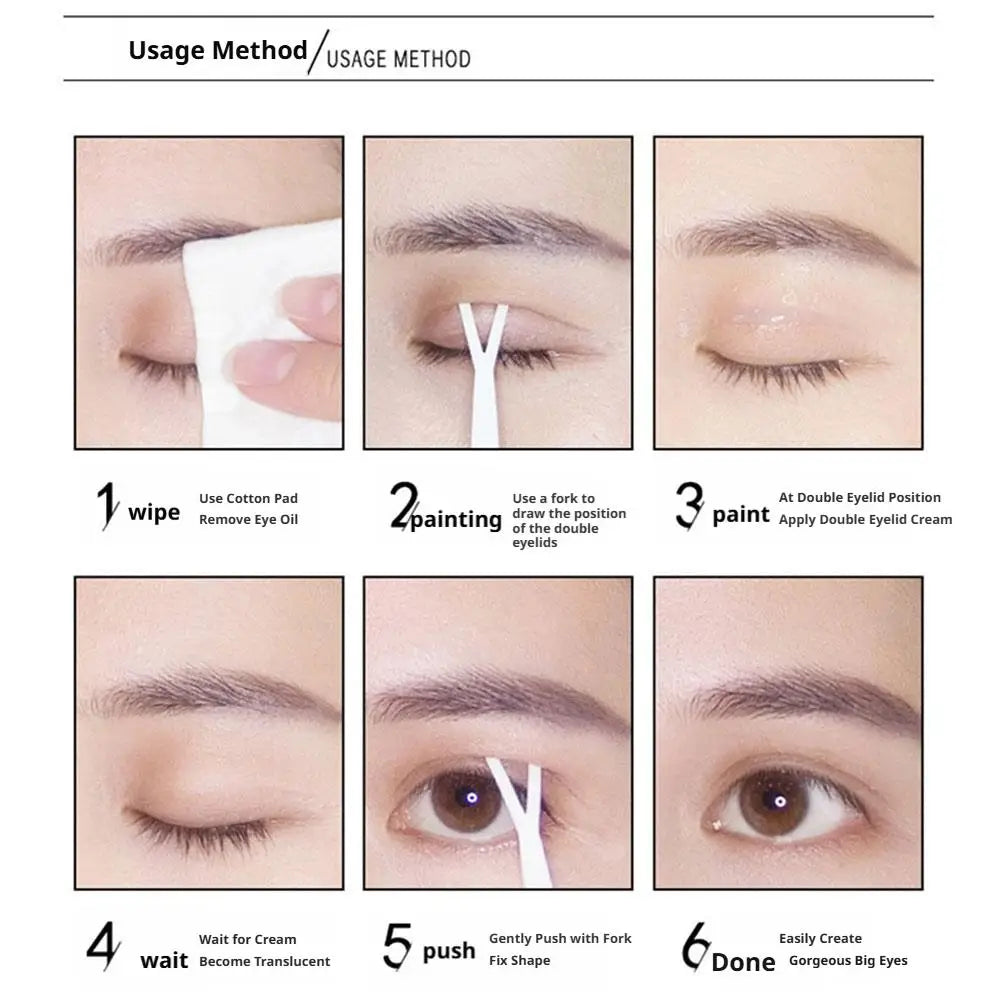 Minimay Invisible Double Eyelid Cream 3g Long Lasting Waterproof Adhesive with Styling Fork Natural Beauty Eye Makeup Tool Oasis Select