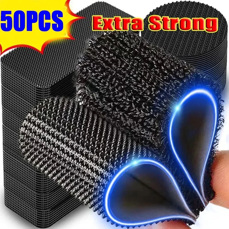 50pcs Super Strong Double-sided Tape Car Floor Mats Self-adhesive Hook Fasteners Self-adhesive Carpet Fasteners DIY Attaches Oasis Select