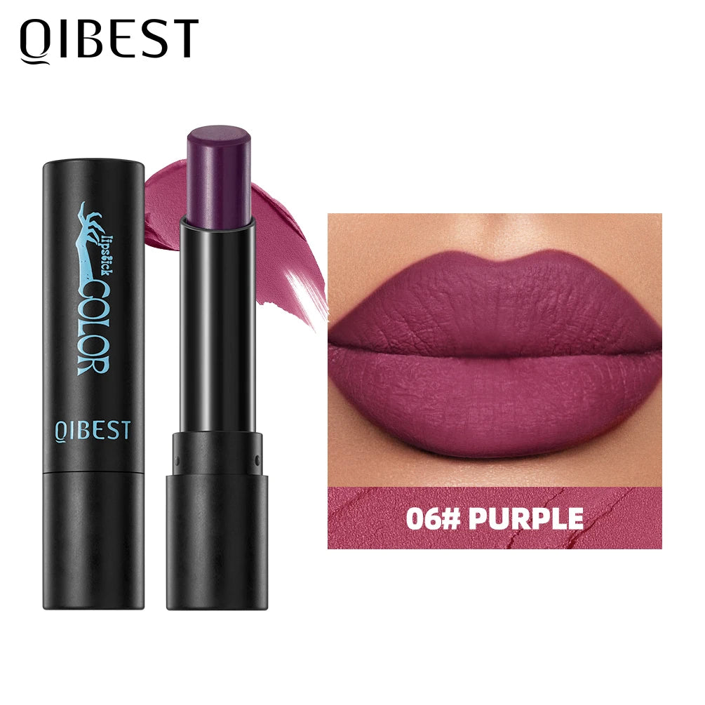 QIBEST Velvet Matte Lipstick – Long-Lasting Pigmented Lip Tint