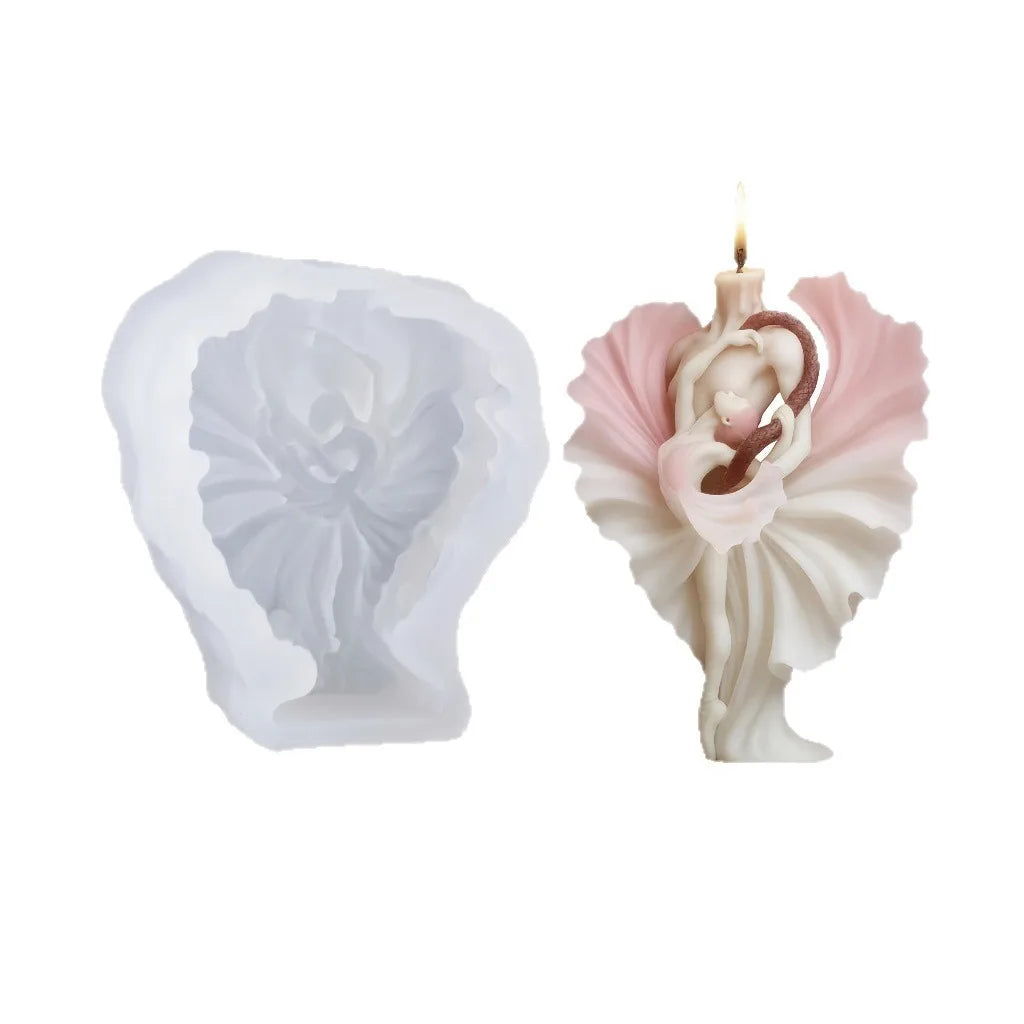 3D Dancing Lady With Snake Silicone Mold Aromatherapy Candle DIY Tool Plaster Resin Ornament Making Mould Home Decor Crafts Oasis Select