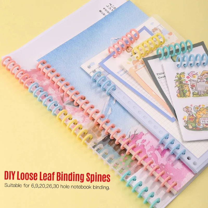 1-4pcs plastic 30-hole binder spine, can be cut, can hold up to 85 sheets of paper, DIY paper notebook album. Oasis Select
