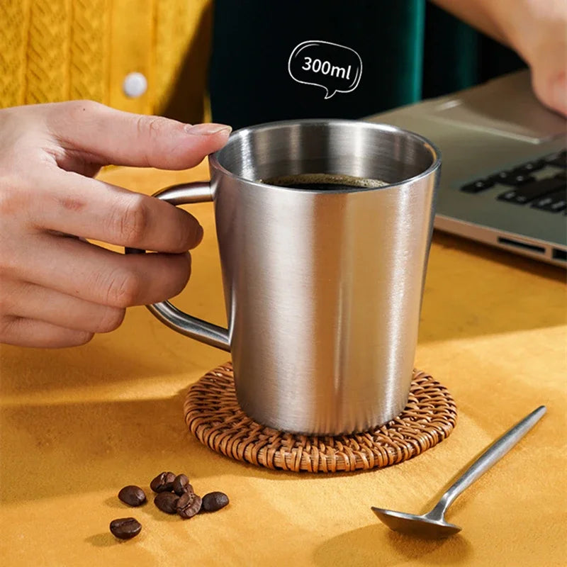 300ml Double-Wall 304 Stainless Steel Insulated Coffee Mug Insulated Steel Mug Oasis Select