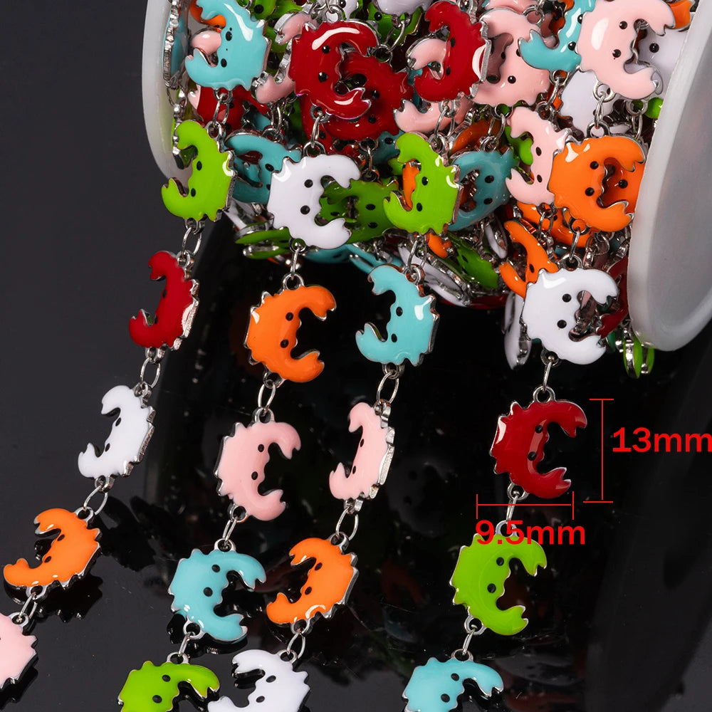 1m Stainless Steels Ocean Animal Oil Drip Chain Enamel Link Women DIY
