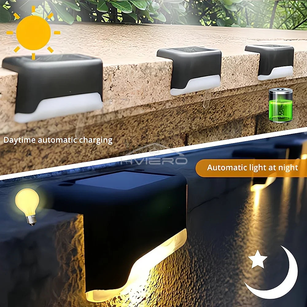 HVIERO Solar LED Stair & Step Lights | IP65 Waterproof Outdoor