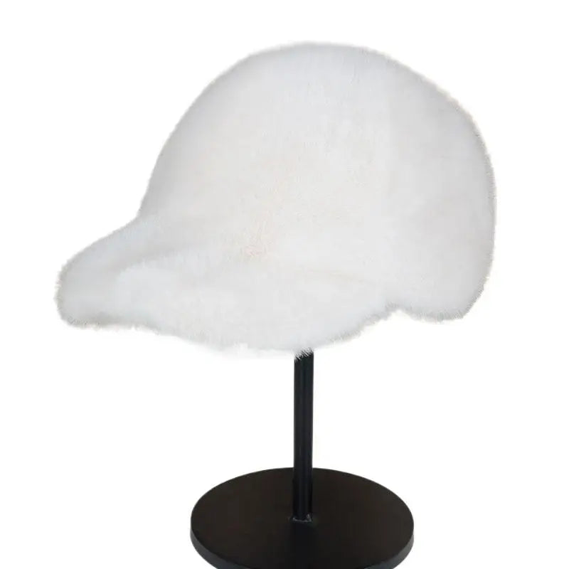 Women's Winter Plush Faux Fur Baseball Cap | Warm Duckbill Hat