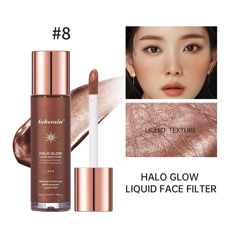 8colors Facial Highlight Liquid Long-Lasting Makeup Face Body Highlight Contouring Liquid Highlight Liquid Dual Effect Cosmetics Oasis Select Color 8