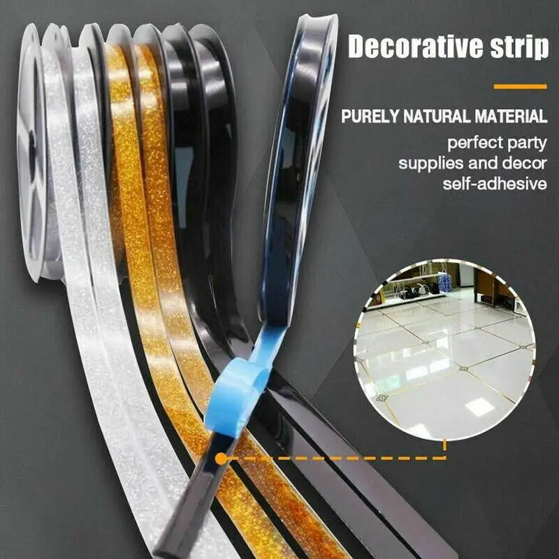 6M Ceramic Tile Gap Tape Kitchen Bathroom Waterproof Beautiful Seam Self-Adhesive Sticker Wall Floor Gap Line Decorative Strip Oasis Select