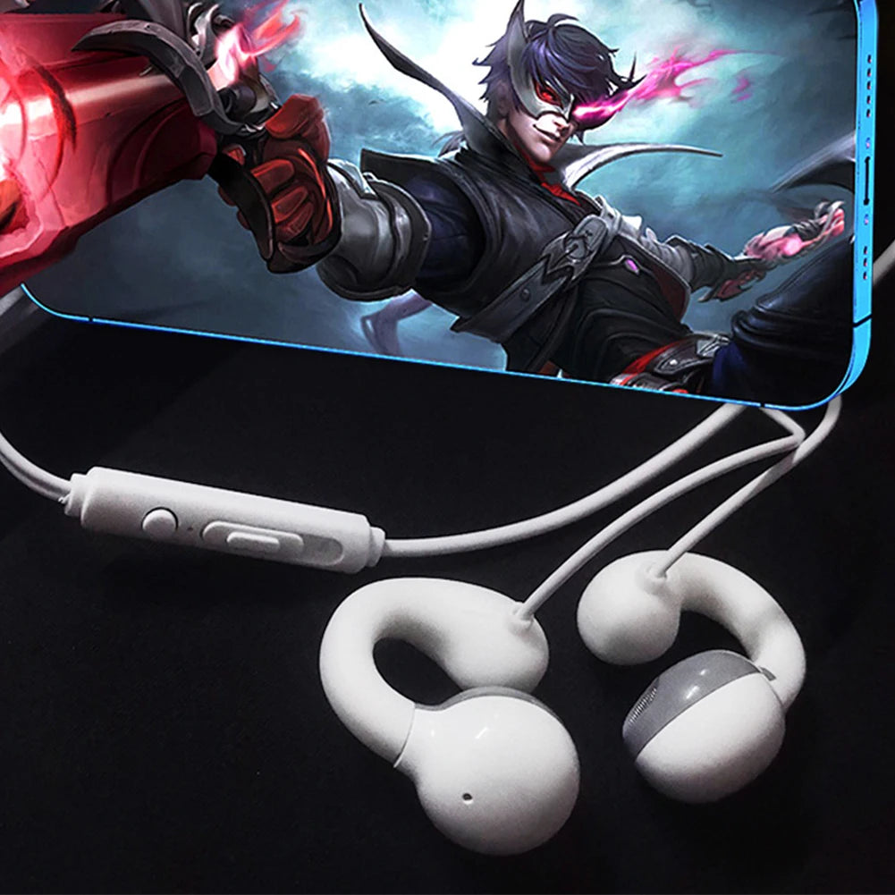 Universal Wired Clip-on Headphones Type C Stereo Sports Music Earbuds Handfree Sport Gamer Headset Earphones with HD Mic Oasis Select