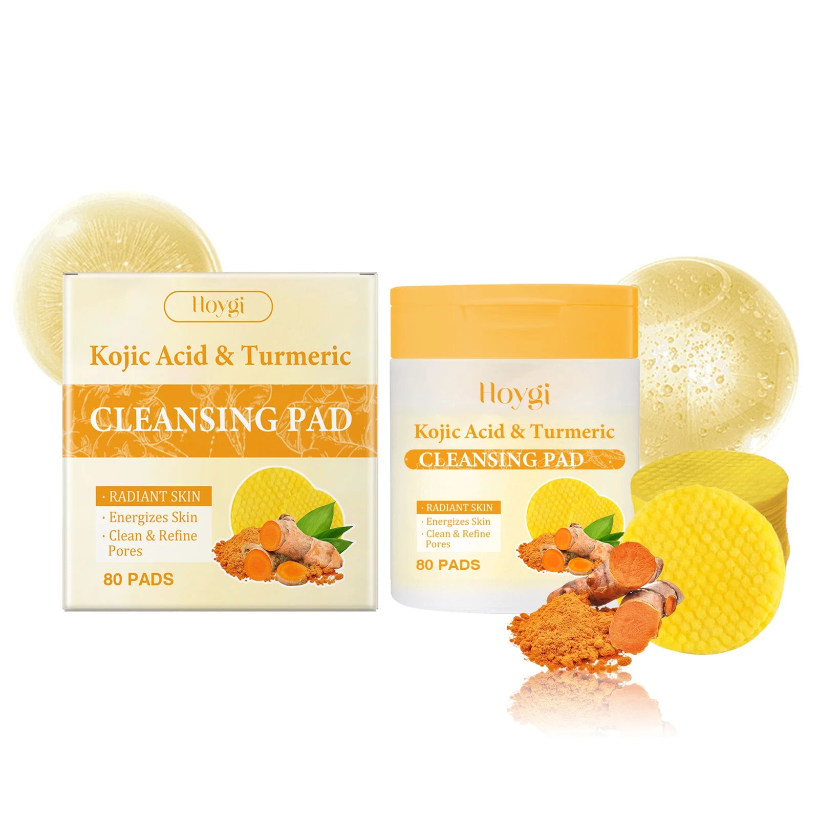 Turmeric Kojic Acid Exfoliating Cleansing Pads – 80 Pcs Exfoliating Cleansing Pads Oasis Select 80pcs boxed