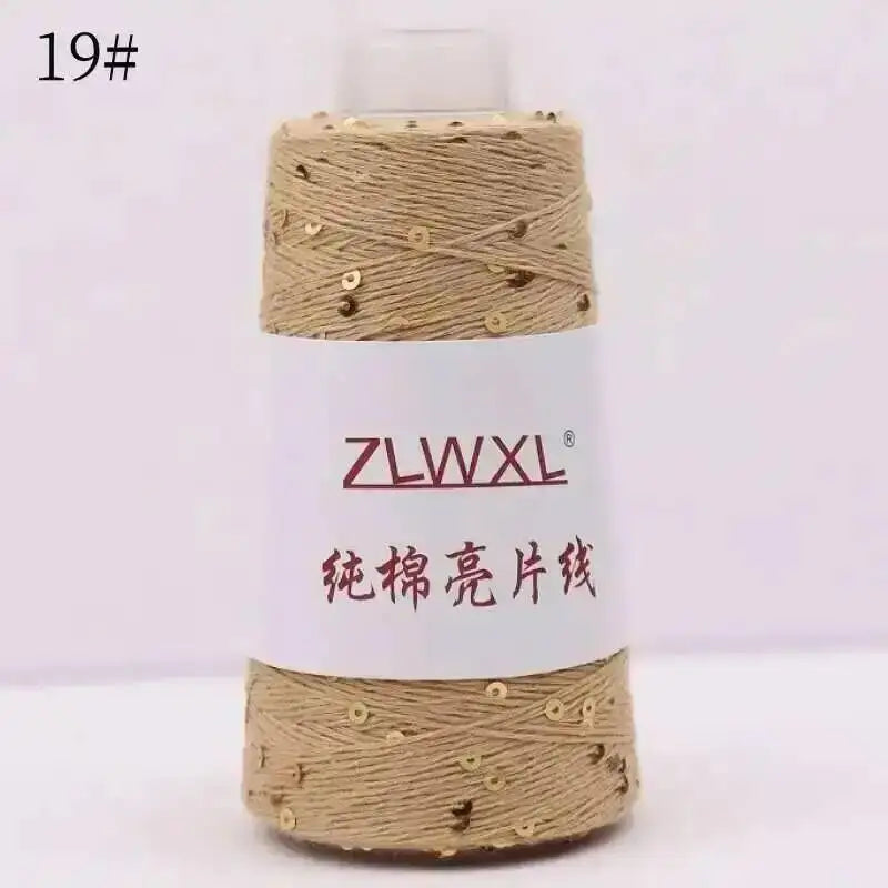 50g Sequin Cotton Yarn DIY Knitted Decoration Hand Crochet Ткань 400M 3mm Oasis Select 19
