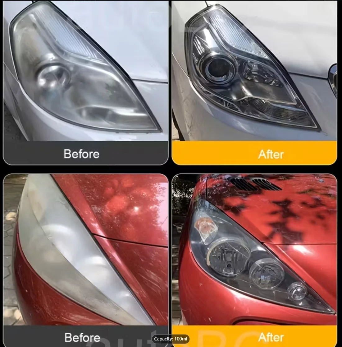 Car Headlight Restoration Fluid – Crystal Coating, Removes Haze Headlight Restoration Kit Oasis Select