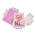 Valentines Card Romantic Theme Anniversary Card Pop-Up Mechanism 3D Heart Tree Couple Card Heart Tree Design Greeting Cards Oasis Select 1PC