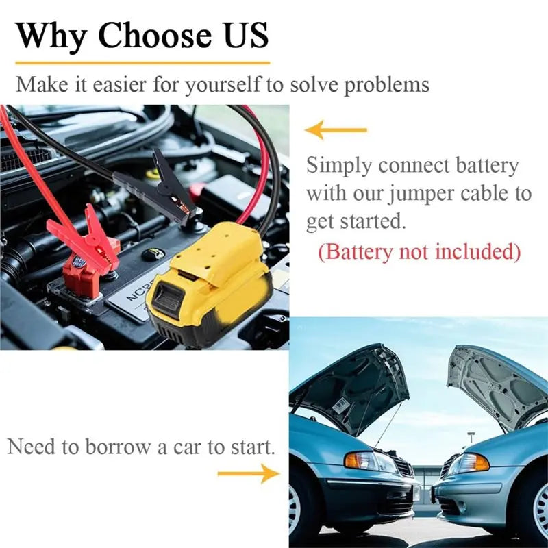 LIKE WISH Jumper Cables With Adapter For 20V Batter For Jumper Cables 2FT 8AWG Portable Automotive Booster Cables Oasis Select