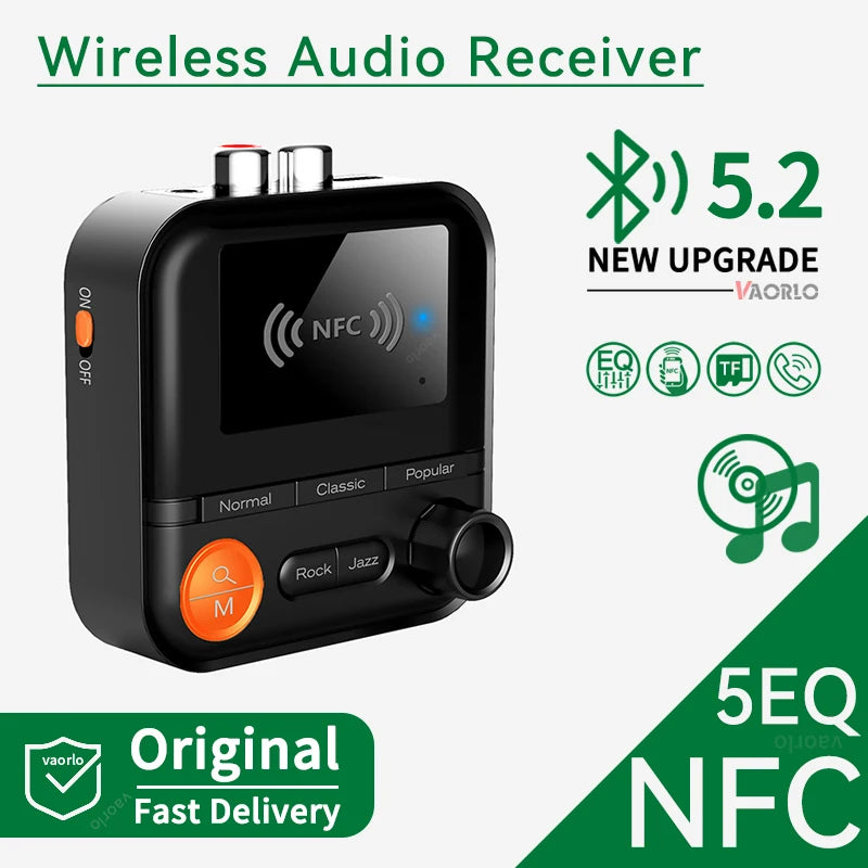 NFC Bluetooth Audio Receiver 5 EQ Modes Support TF Card Playback 3.5mm AUX R/L RCA Stereo HIFI Music Wireless Adapter With Mic Oasis Select BR05SE Receiver None