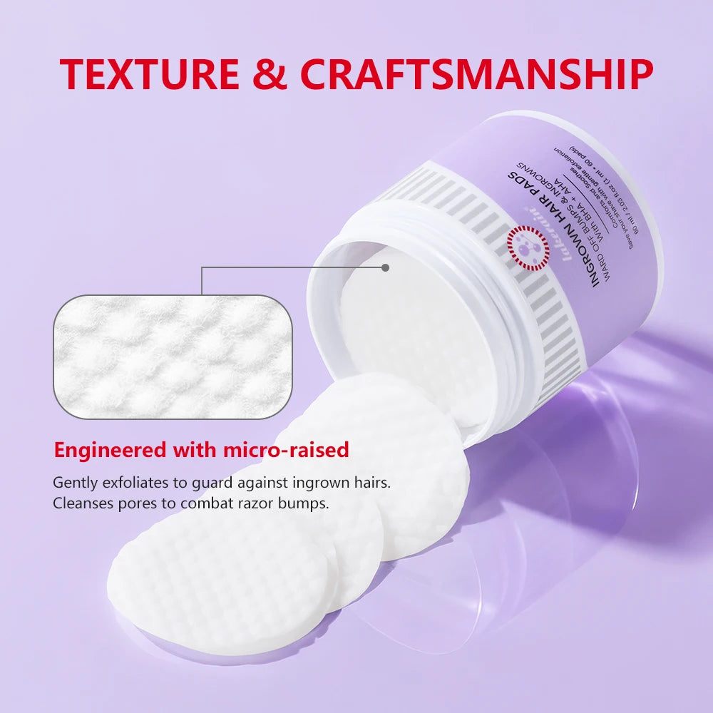 Ingrown Hair Pads Aftershave Treatment Pads To Help Prevent Razor Bumps for Men & Women Exfoliate Underarms & Bikini Area Oasis Select