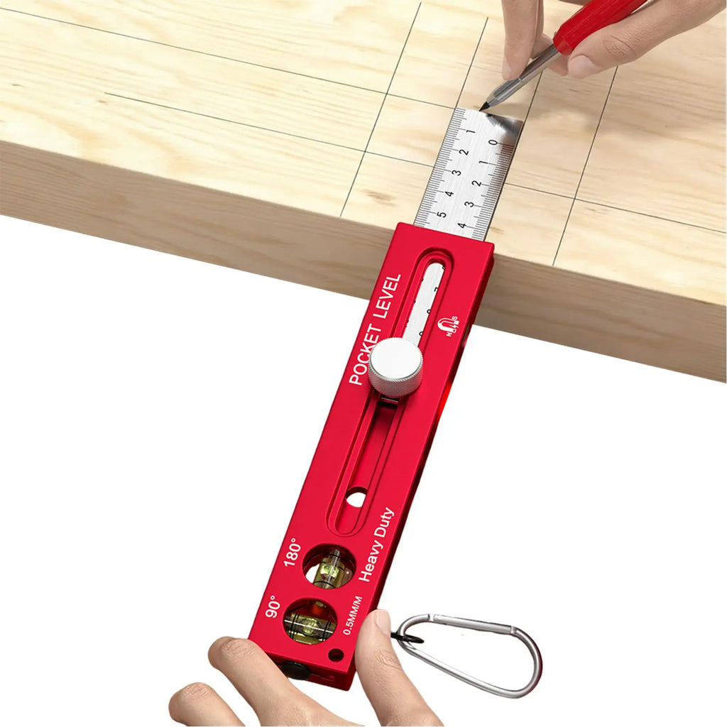 1PC Woodworking Tools Ruler Precision Pocket Ruler Slide Ruler Inch/Metric T-Track Metal Slide Stops Aluminum Precision Rulerler Oasis Select