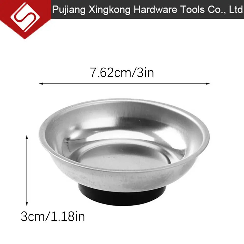 Screw Tray Parts Holder Magnetic Dish Stainless Steel Screw Bow Portable Magnetic Bolt Holder Tray Magnet Parts Tools Bowl Oasis Select 3 inches