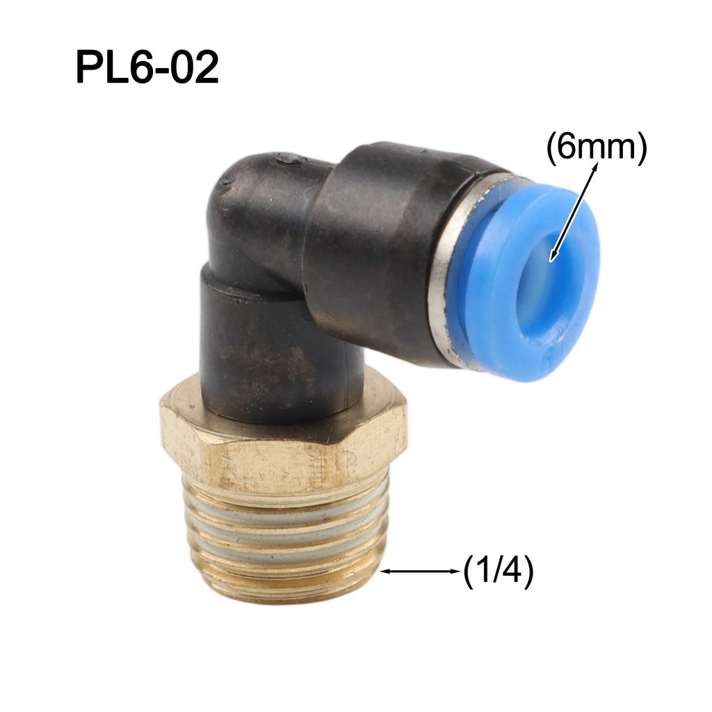 Pneumatic Quick Connector Air Fittings Thread Elbow Adapter PL4-16mm Hose Tube Elbow Air Hose Fittings Quick Connector Oasis Select PL6-02