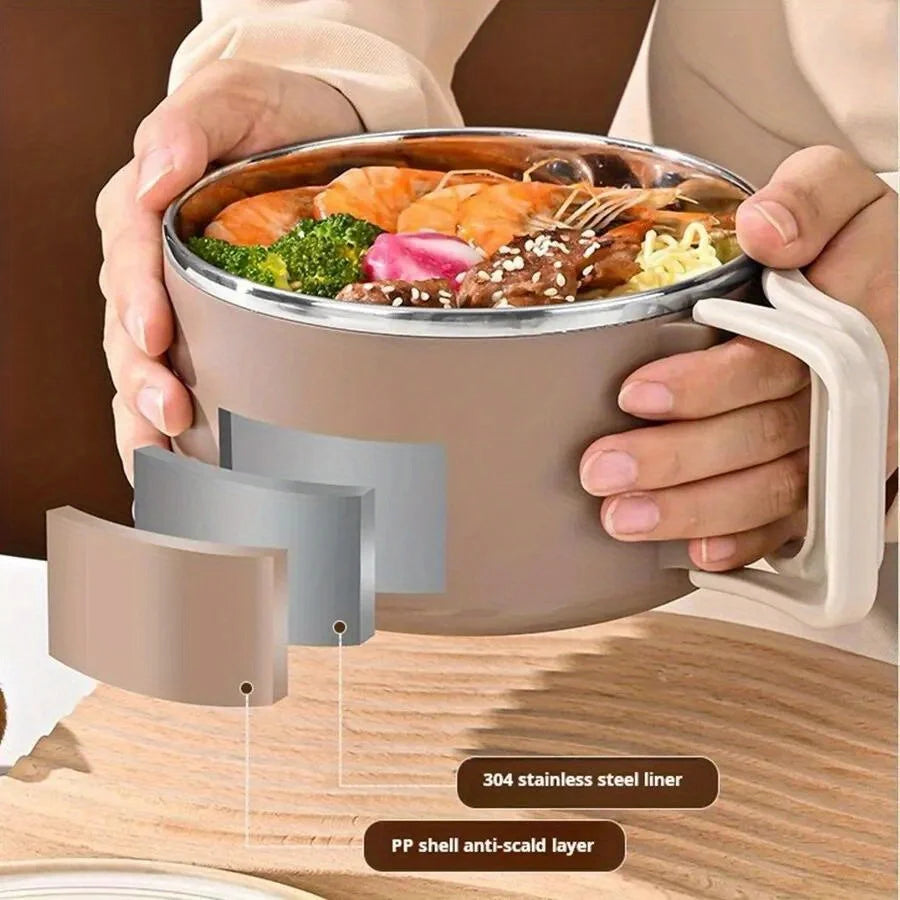 Stainless Steel Microwave-Safe Lunch Box with Lid - Lightweight, Portable Bento Bowl for School, Office, and Outdoor Use Oasis Select