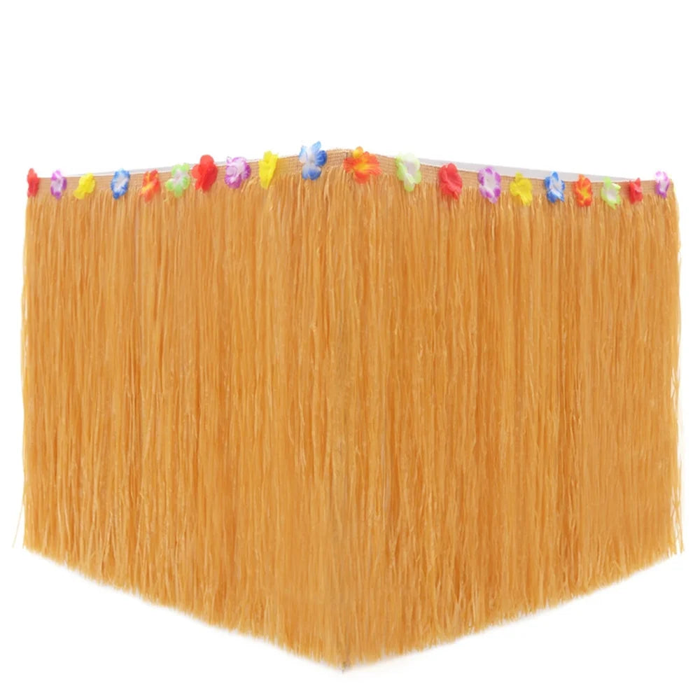100X60CM Tropical Luau Grass Table Skirt Luau Party Tiki Hawaii Theme Summer Beach Birthday Party Decor Outdoor Hanging Ornament Oasis Select