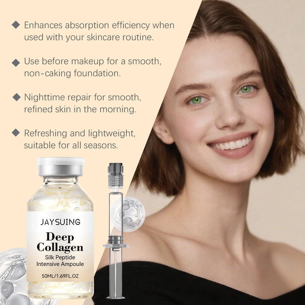 Collagen Silk Peptide Intensive Ampoule Lifting Tighten Skin Elasticity Booster Hydrating Anti-Wrinkle Firming Moisturizer Skin Oasis Select