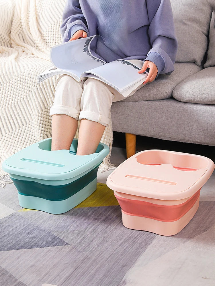 Foldable Footbath Massage Bucket Soaking Bucket Folding Basin Spa Foot Bath Bucket Household Sauna Bathtub Pedicure Bath Bathtub Oasis Select