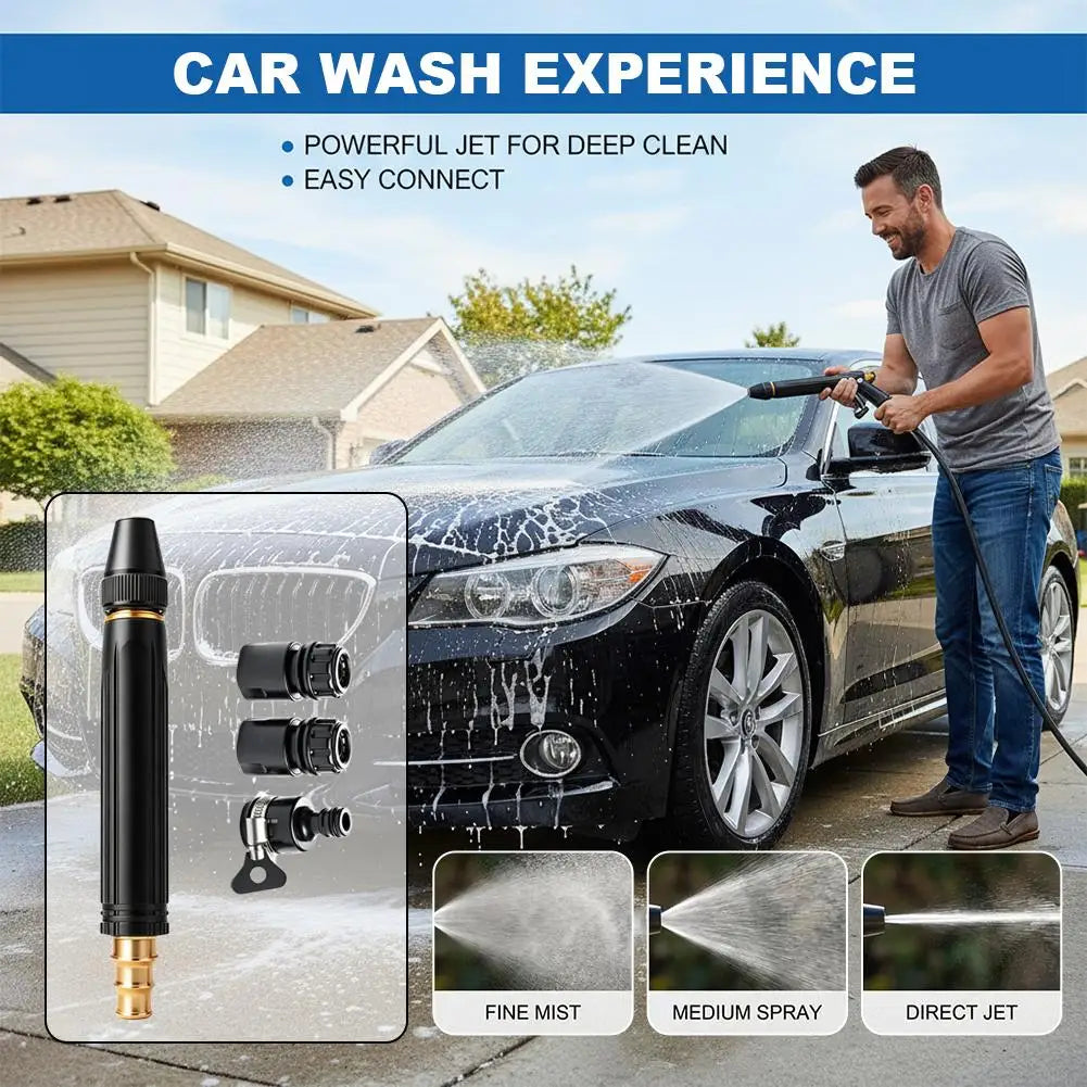 Heavy-Duty Metal Garden Hose Spray Nozzle – Adjustable