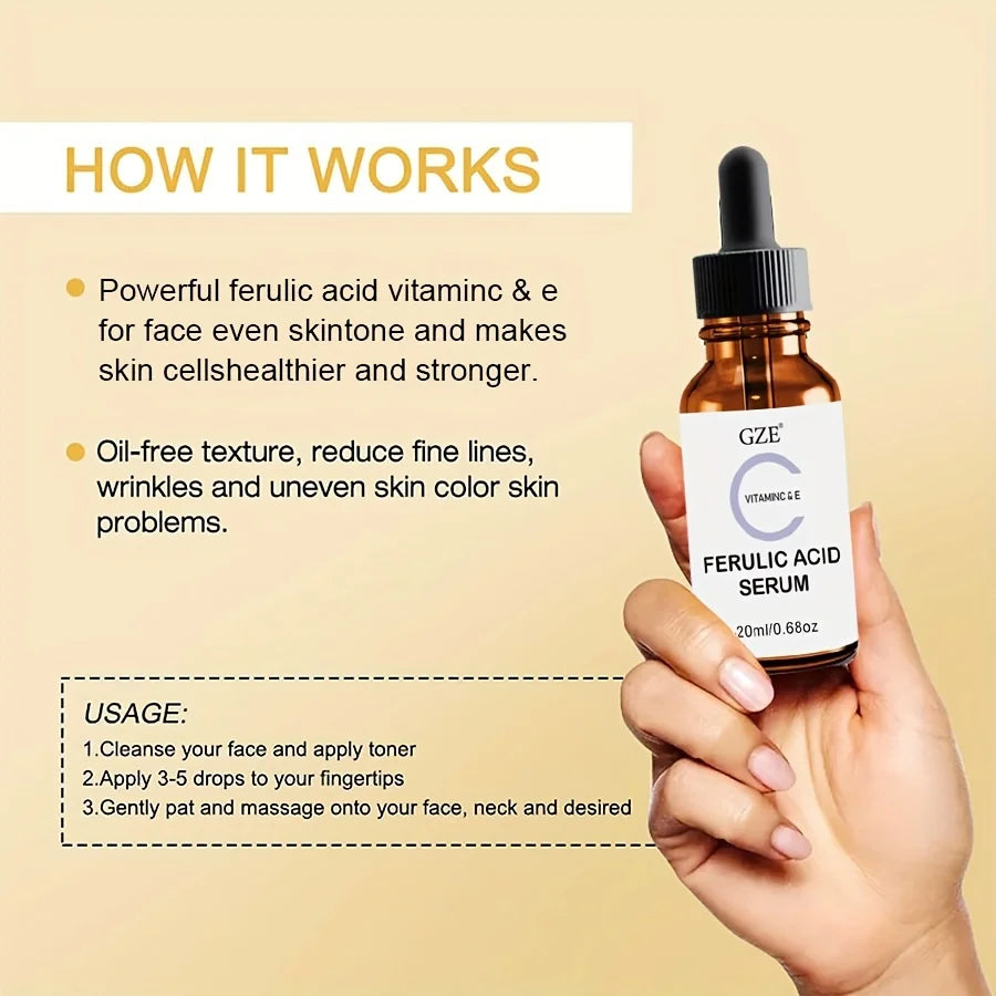 GZE Ferulic Serum – Vitamin C, E & Ascorbic Acid Face Essence Face Serum Oasis Select