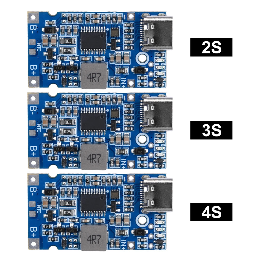 Diymore Multi-Cell 2S 3S 4S Type-C to 9V/12V 4.5V-15V Step-Up Buck Fast Charging Charger Module for 18650 Lithium Battery Oasis Select