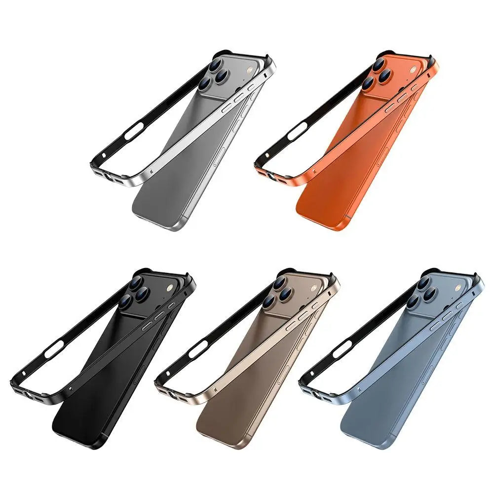 Luxury Alloy Metal Bumper Phone Case For iPhone 17 Air 17 Pro Max 17 Pro Silicone Lining Corner Pads Anti Collision Frame Oasis Select