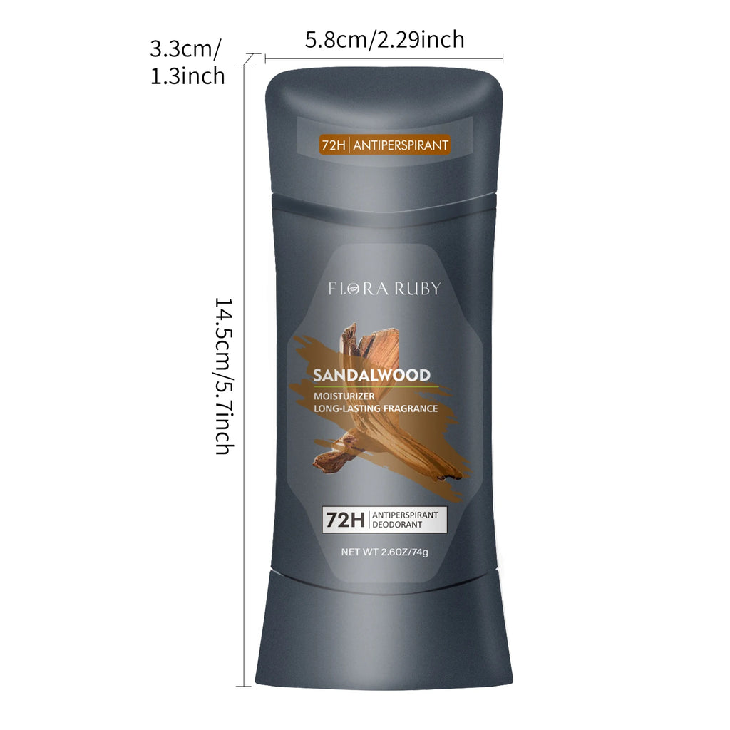 Men Sandalwood Deodorant Stick Anti Sweating Keep Drying Lasting Fragrance Remove Armpit Odor Underarm Refresh Sticks Refresh Oasis Select