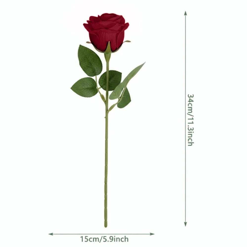 Silk Rose Artificial Bouquet | Realistic Faux Flower Stem Décor