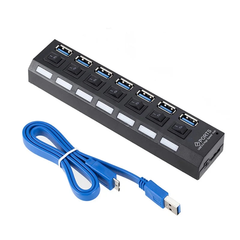 USB HUB 3.0 Super Speed 5Gbps usb 3.0 4 7 Ports HUB Portable Micro USB 3.0 HUB Splitter With External Power Adapter For PC Acc Oasis Select